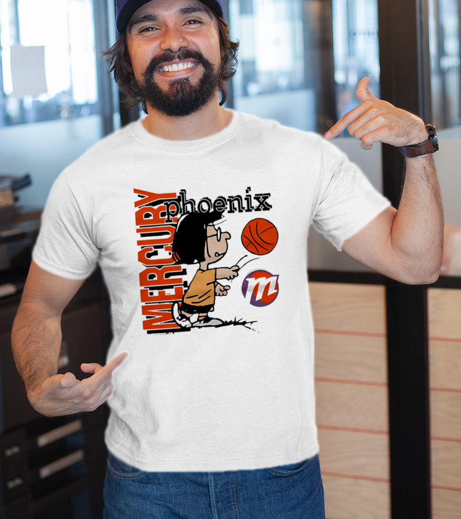 Phoenix Mercury WNBA Peanuts Marcie Basketball Collaboration T-Shirt