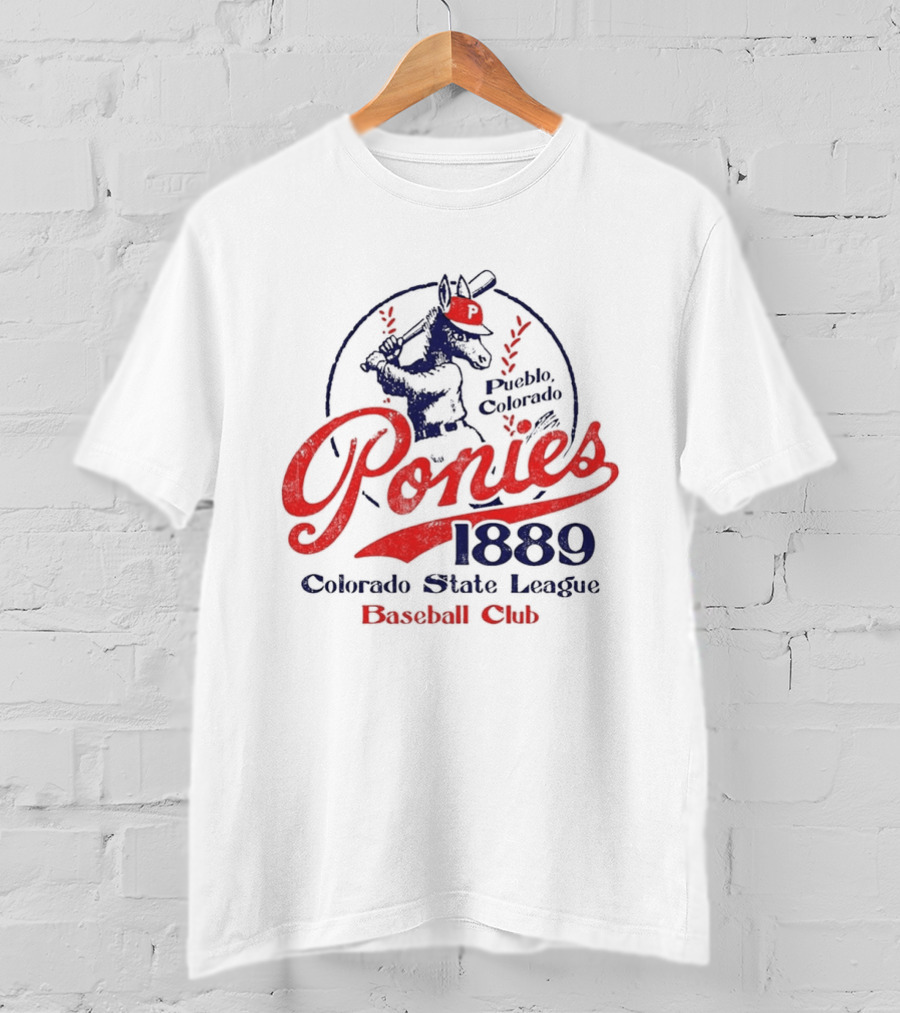 Pueblo Ponies 1889 Colorado State League Baseball Club T-Shirt