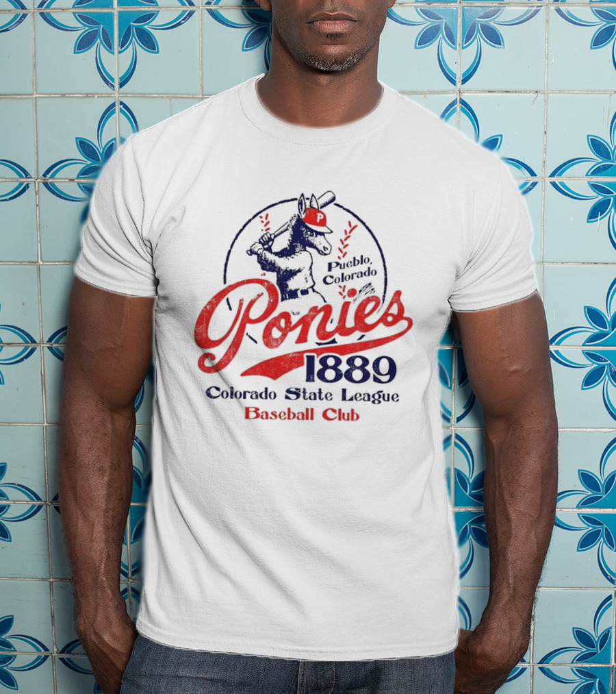 Pueblo Ponies 1889 Colorado State League Baseball Club T-Shirt