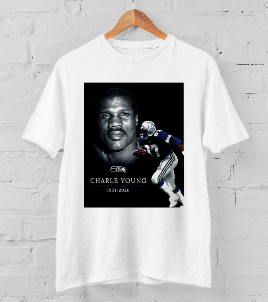 Seattle Seahawks Charle Young 1951 2026 Remembrance T-Shirt