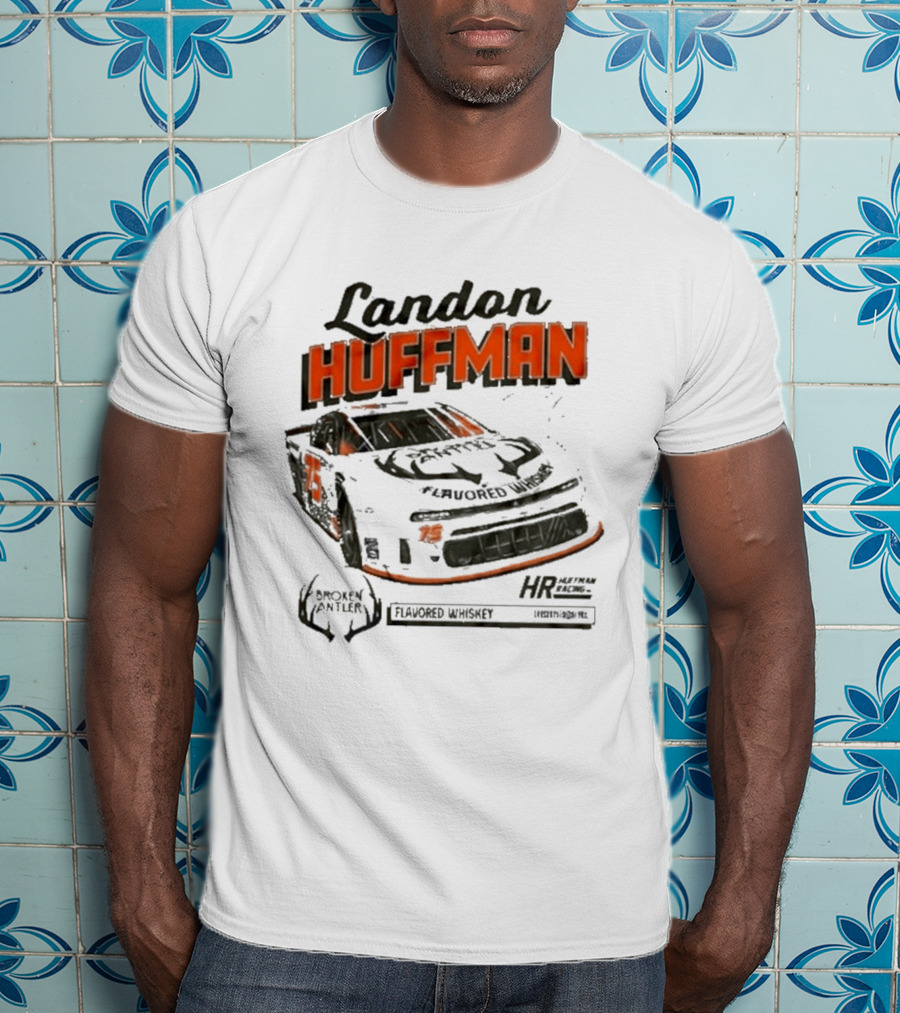 Landon Huffman 2026 Get Bucked Broken Antler Flavored Whiskey Racing Car T-Shirt