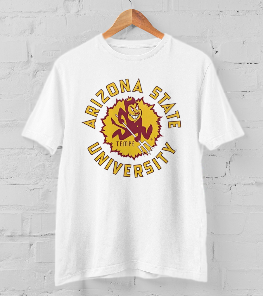 Arizona State University Sunburst Tempe Sparky Pitchfork T-Shirt