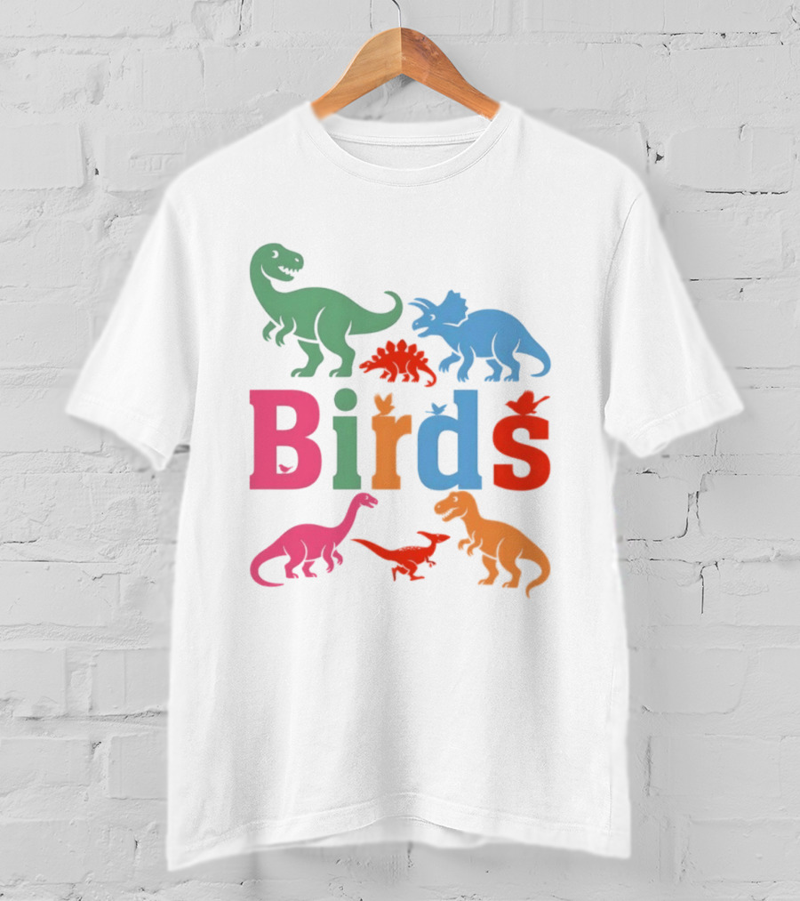 Birds Dinosaurs Colorful Dinosaur T-Shirt