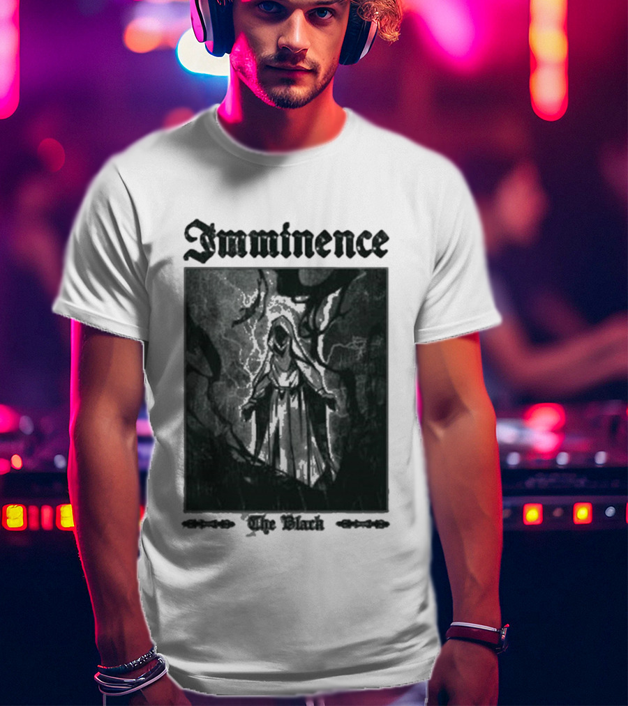 Imminence The Black Oracle Cloaked Figure With Lightning And Trees T-Shirt