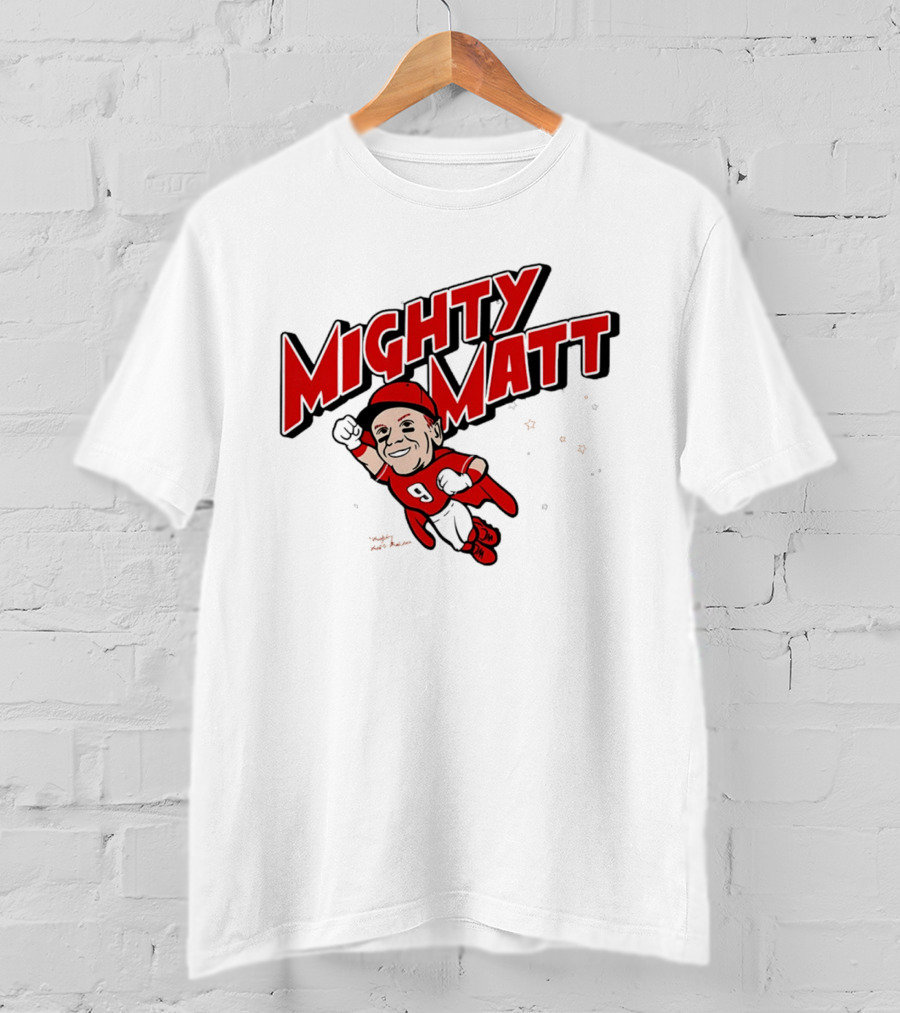 Mighty Matt McLain Cincinnati Reds Cartoon Superman T-Shirt