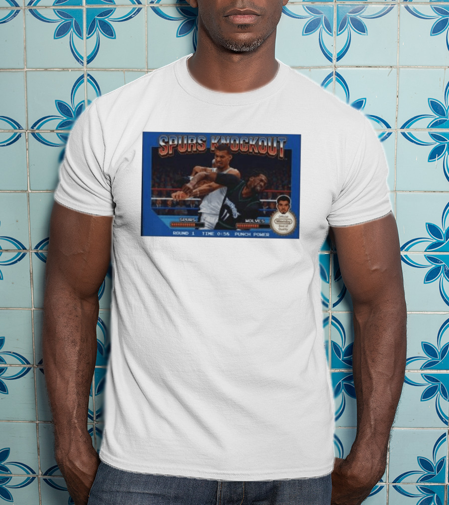 Original Spurs Knockout Official Wemby Spurs Vs Wolves Round 1 Time Punch Power T-Shirt