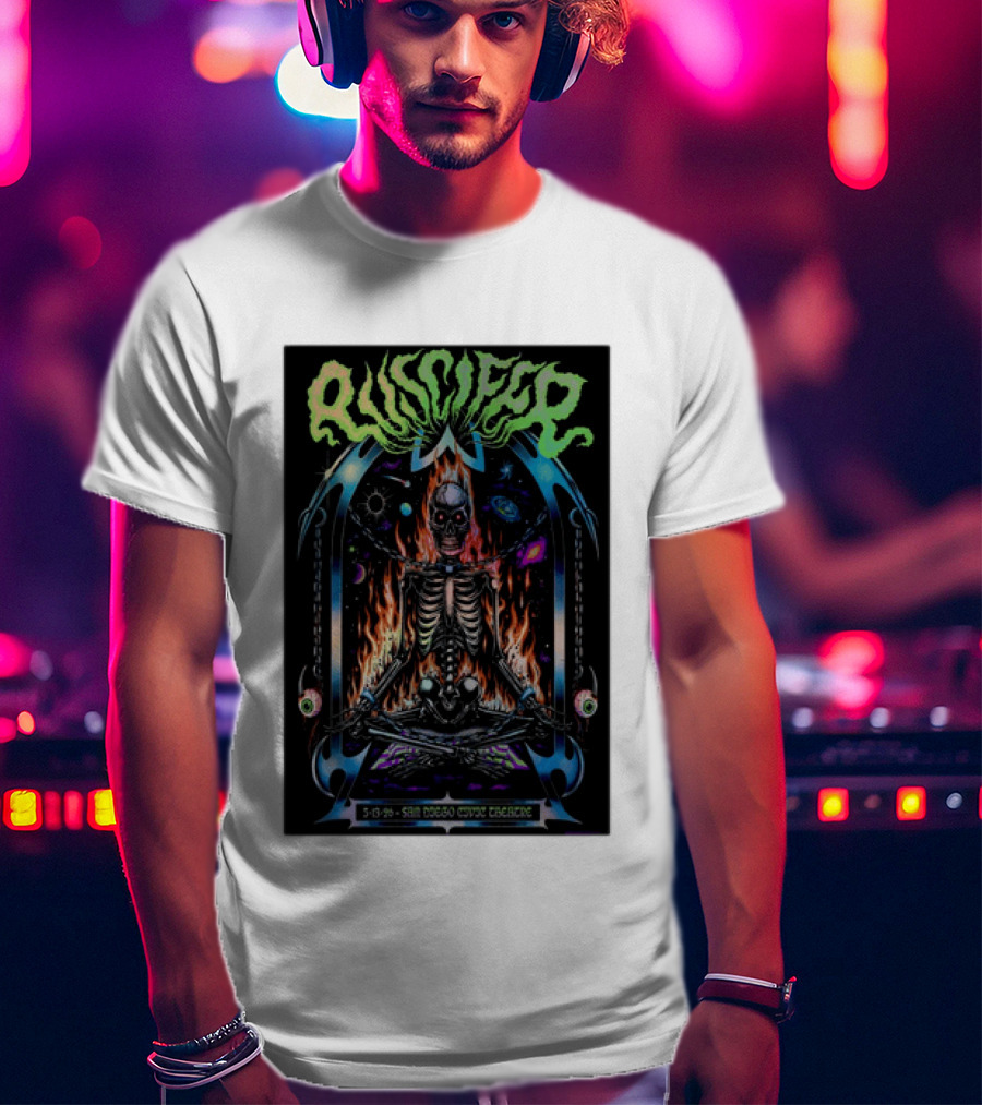 Puscifer San Diego Civic Theatre May 13 2026 Skeleton Cosmic Fire T-Shirt