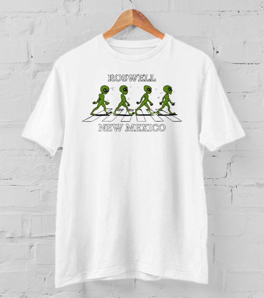 Roswell New Mexico Alien Crossing Abbey Road Beatles T-Shirt
