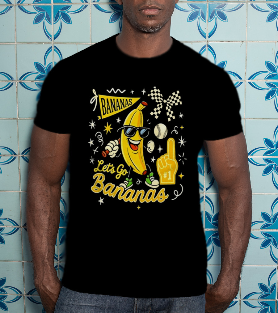Bananas Let's Go Bananas 2026 With Sunglasses And Foam Finger #1 T-Shirt