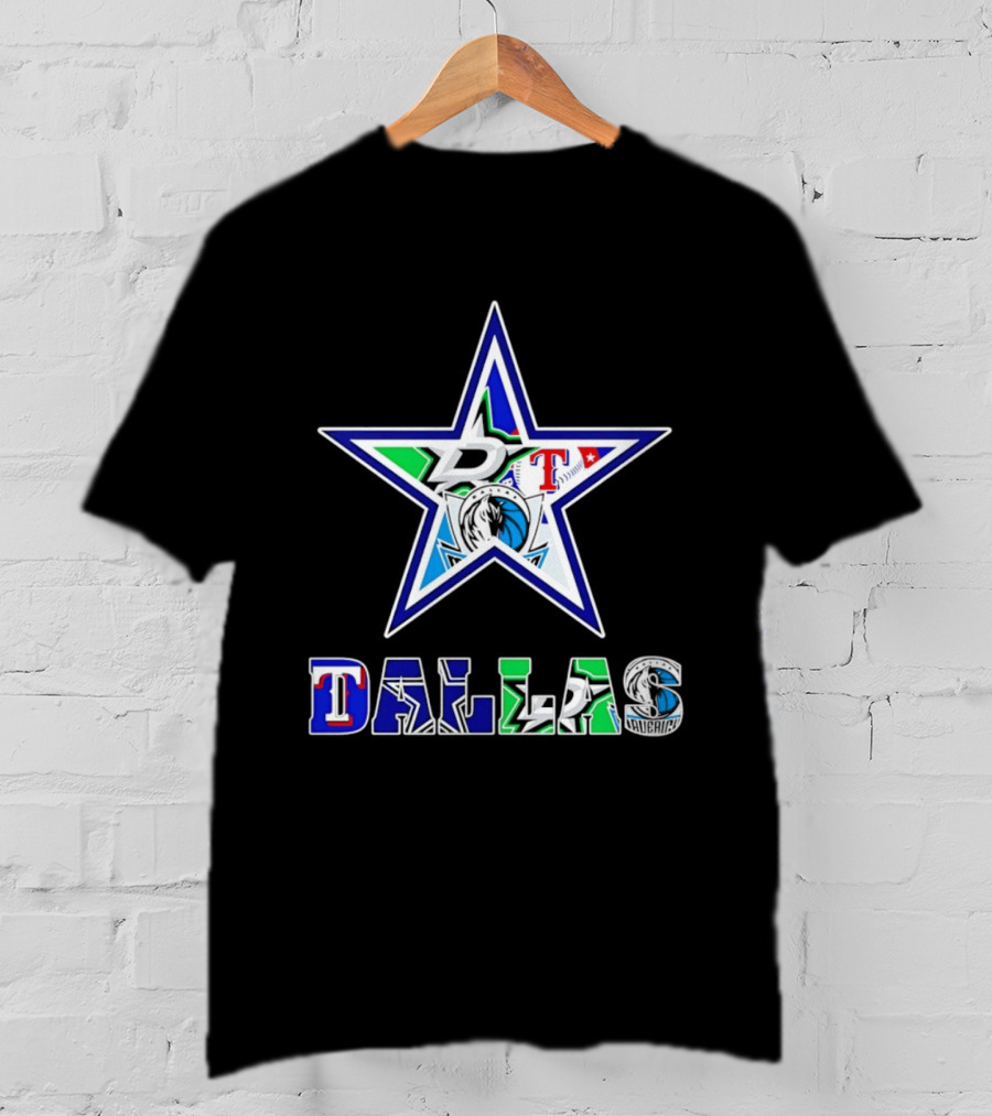 Dallas Cowboys Mavericks Stars Rangers Sports Team Star Mashup T-Shirt