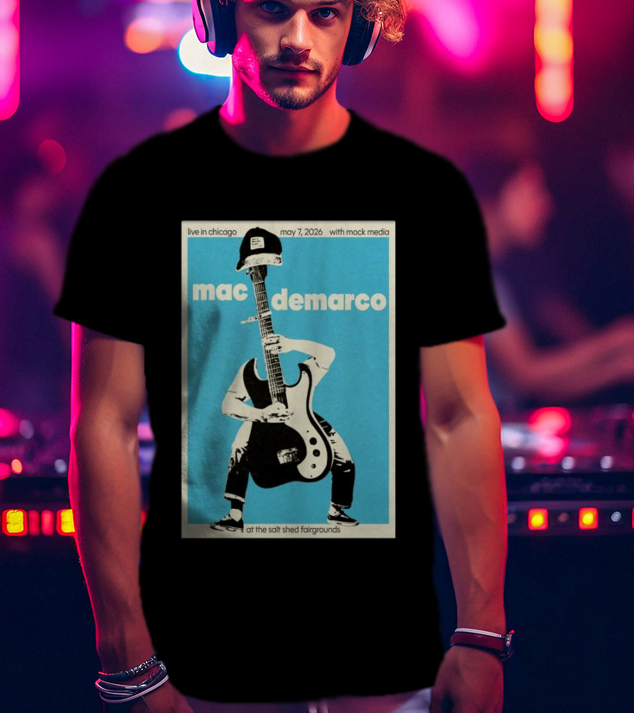 Mac Demarco Live In Chicago May 7 2026 At The Salt Shed Fairgrounds With Mock Media T-Shirt