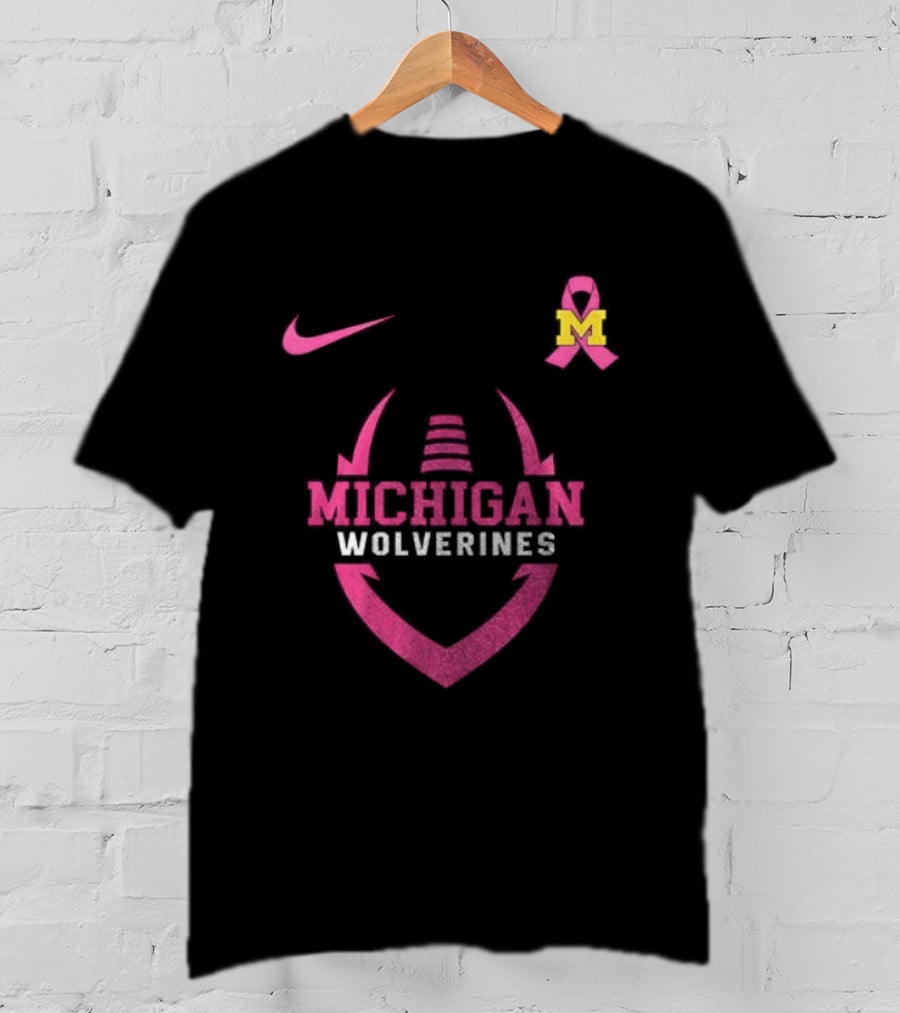 Michigan Wolverines Pink Out Real Fans Wear Pink Nike M T-Shirt