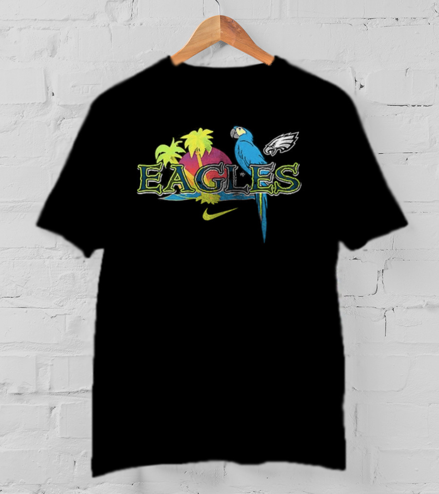 Philadelphia Eagles Parrot Tropical Vibes It's 5 O' Somewhere T-Shirt
