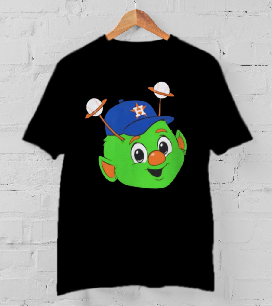 Houston Astros Orbit Character Face With Baseball Antennae T-Shirt