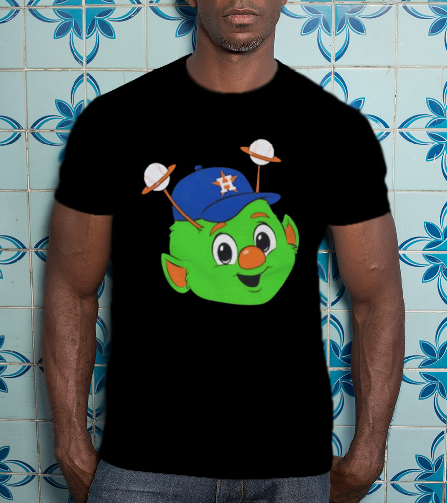 Houston Astros Orbit Character Face With Baseball Antennae T-Shirt