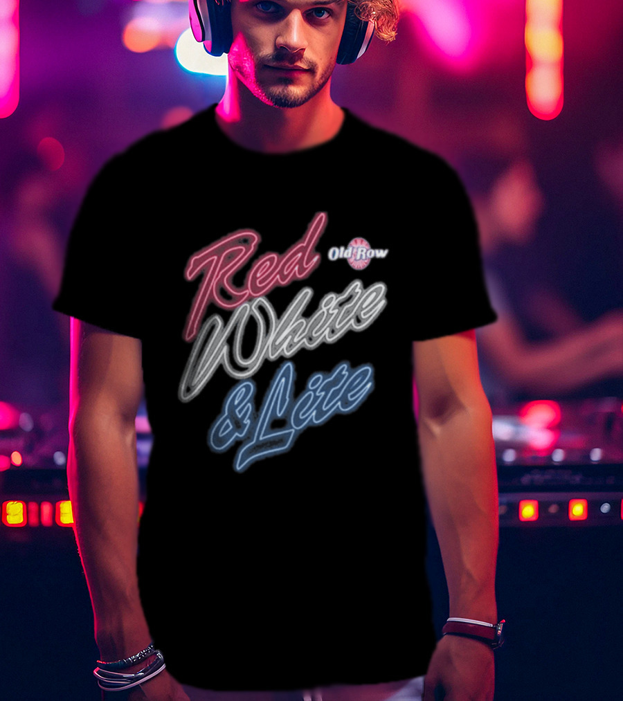 Red White & Lite Old Row Neon T-Shirt