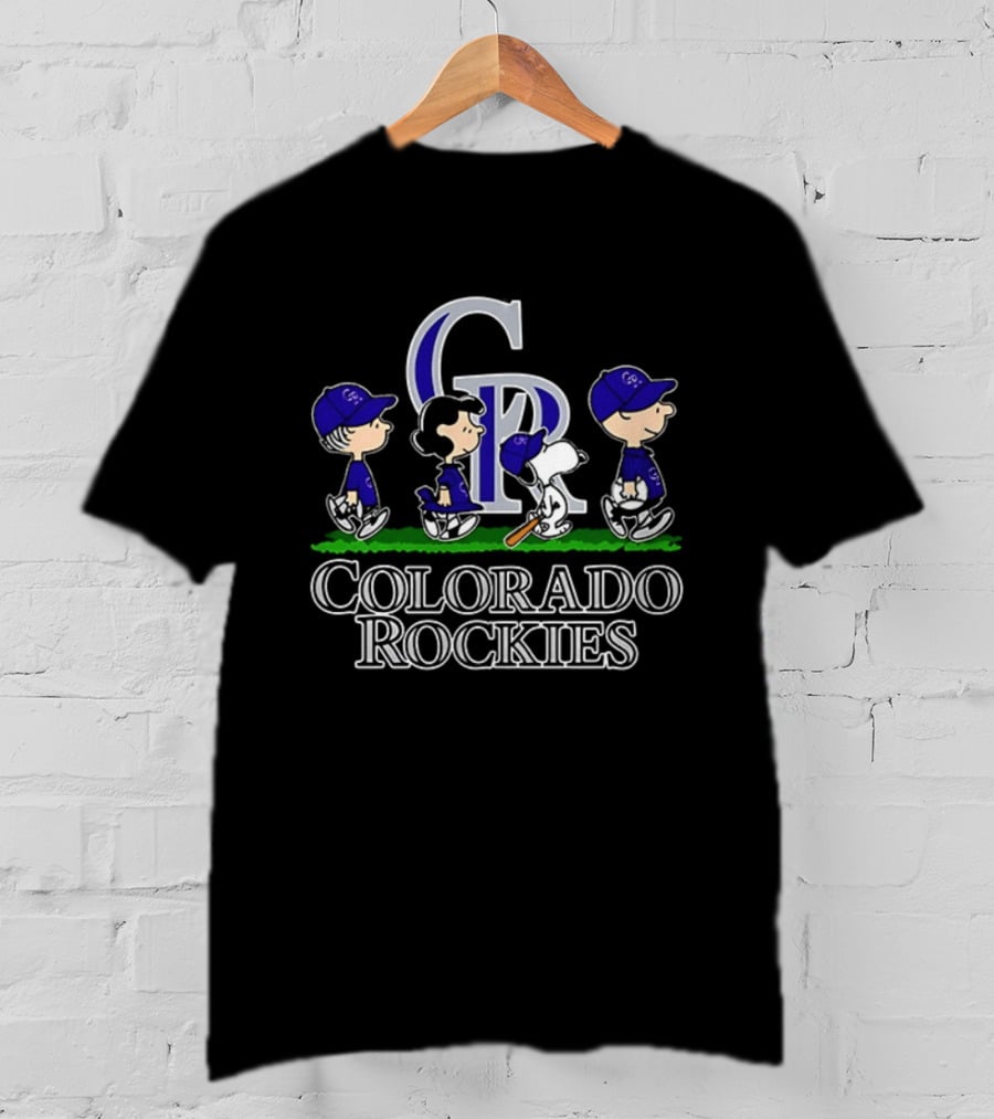 Colorado Rockies Snoopy Charlie Brown Linus Lucy Baseball 2026 T-Shirt