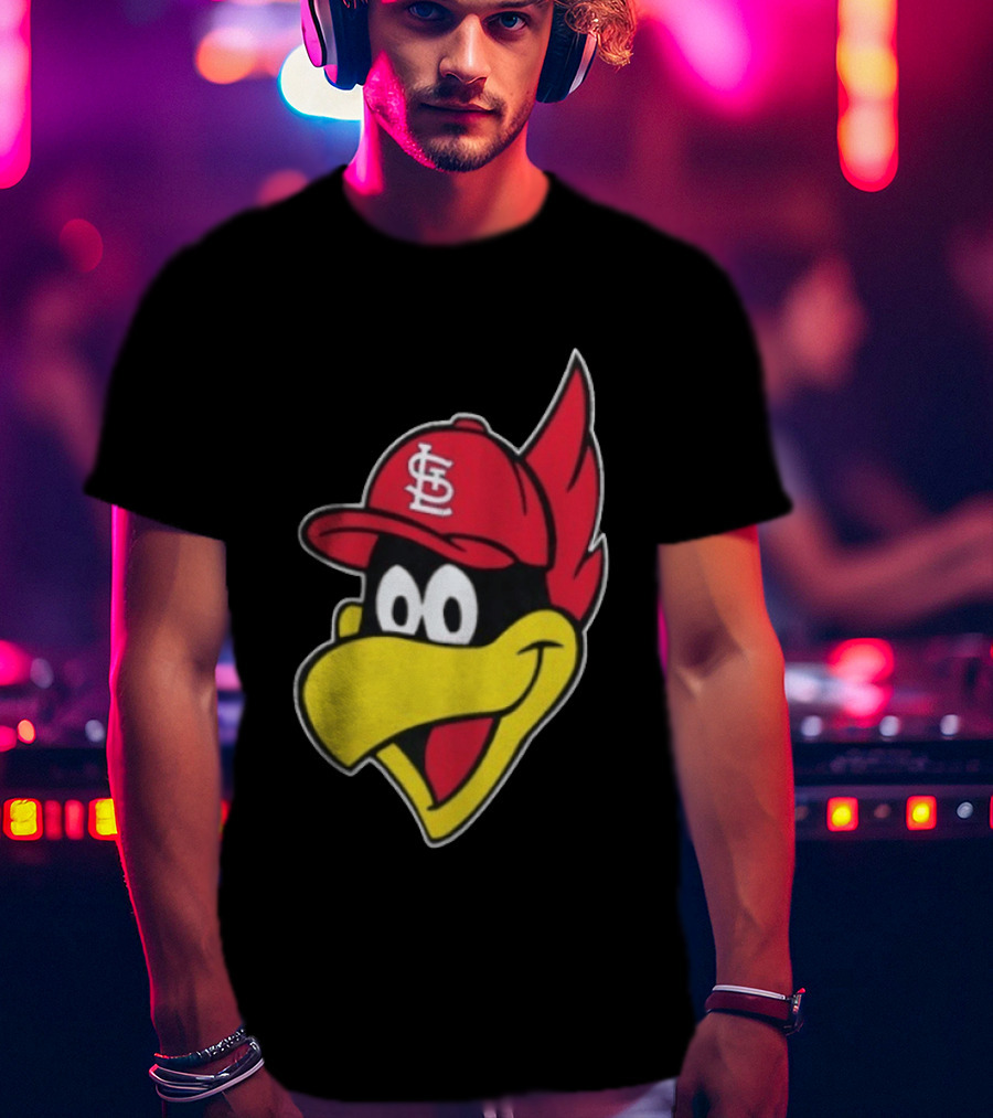 St. Louis Cardinals Fredbird Mascot Facecap Baseball T-Shirt