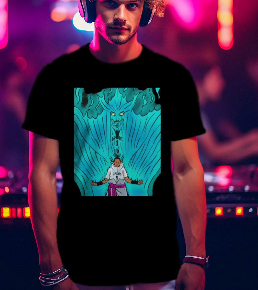 Victor Wembanyama Sasuke Susanoo Spurs Basketball Anime T-Shirt