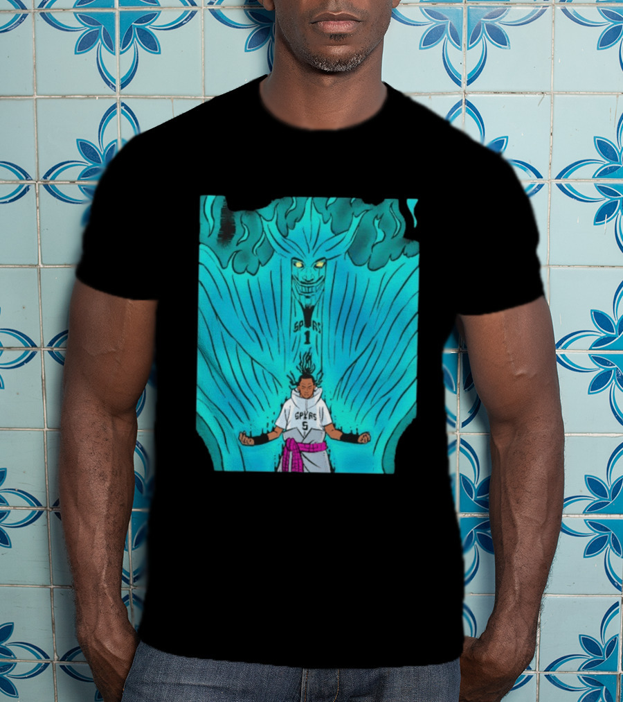 Victor Wembanyama Sasuke Susanoo Spurs Basketball Anime T-Shirt