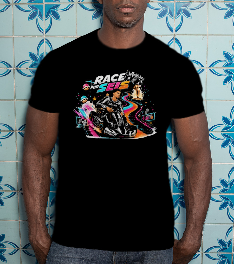 Race For Seis Victor Wembanyama San Antonio Spurs Karting Adventure T-Shirt
