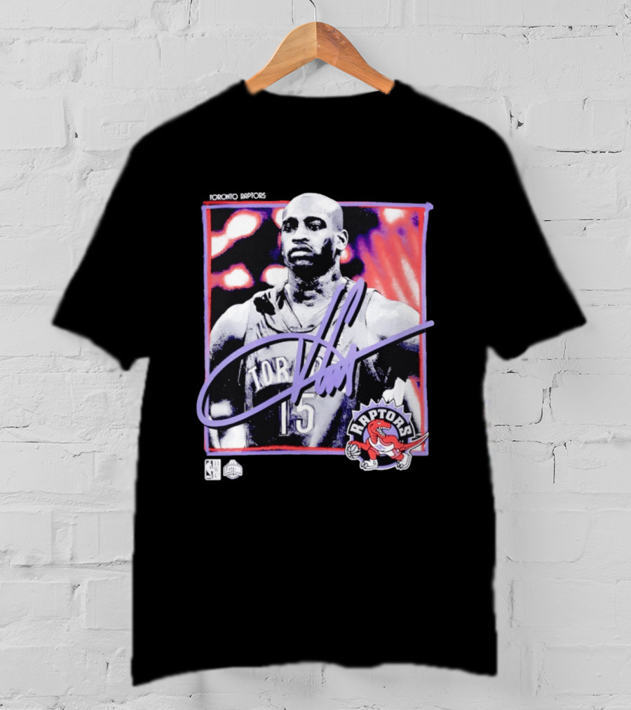 Vince Carter Number 15 Toronto Raptors NBA Hardwood Classics Freeze Frame T-Shirt