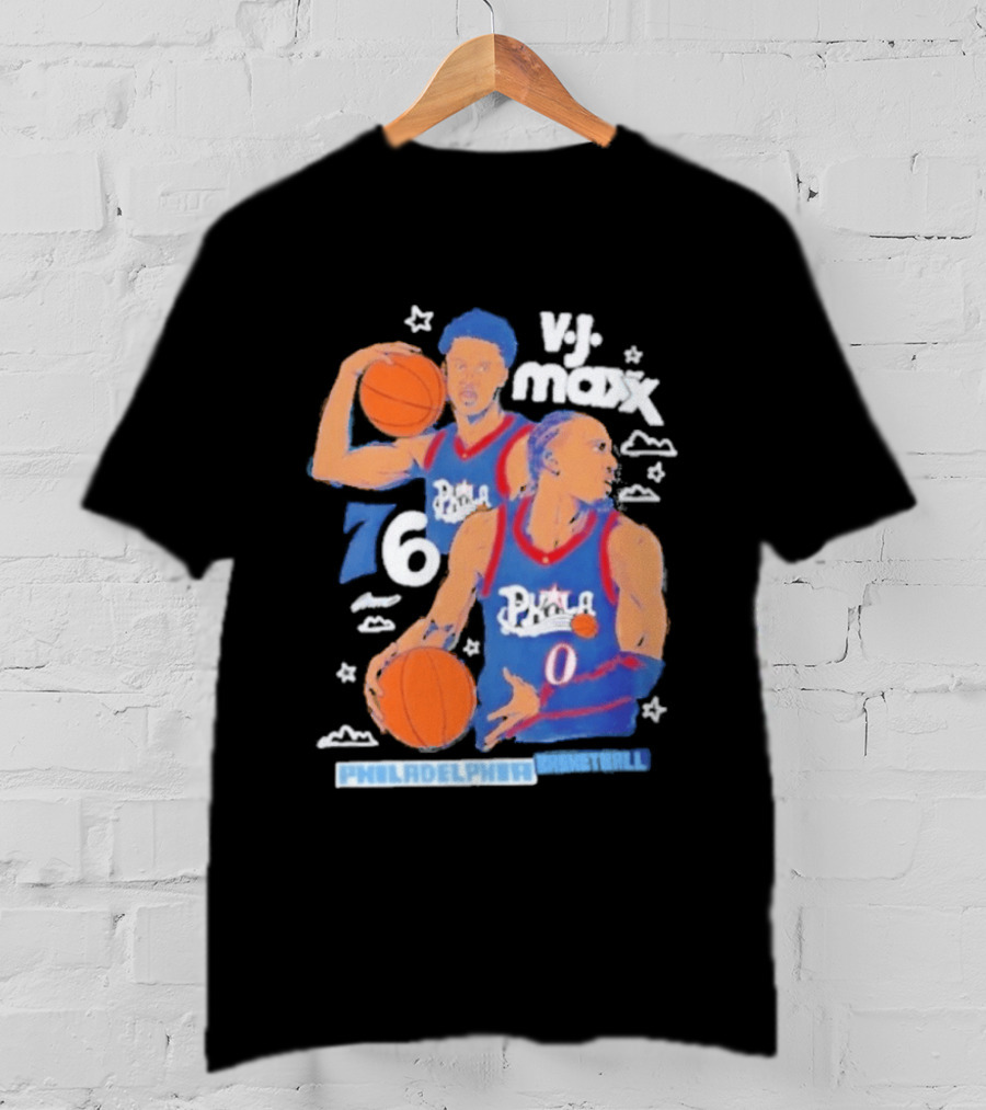 Vj Maxx Philadelphia 76ers Basketball Cartoon Nba 2026 T-Shirt