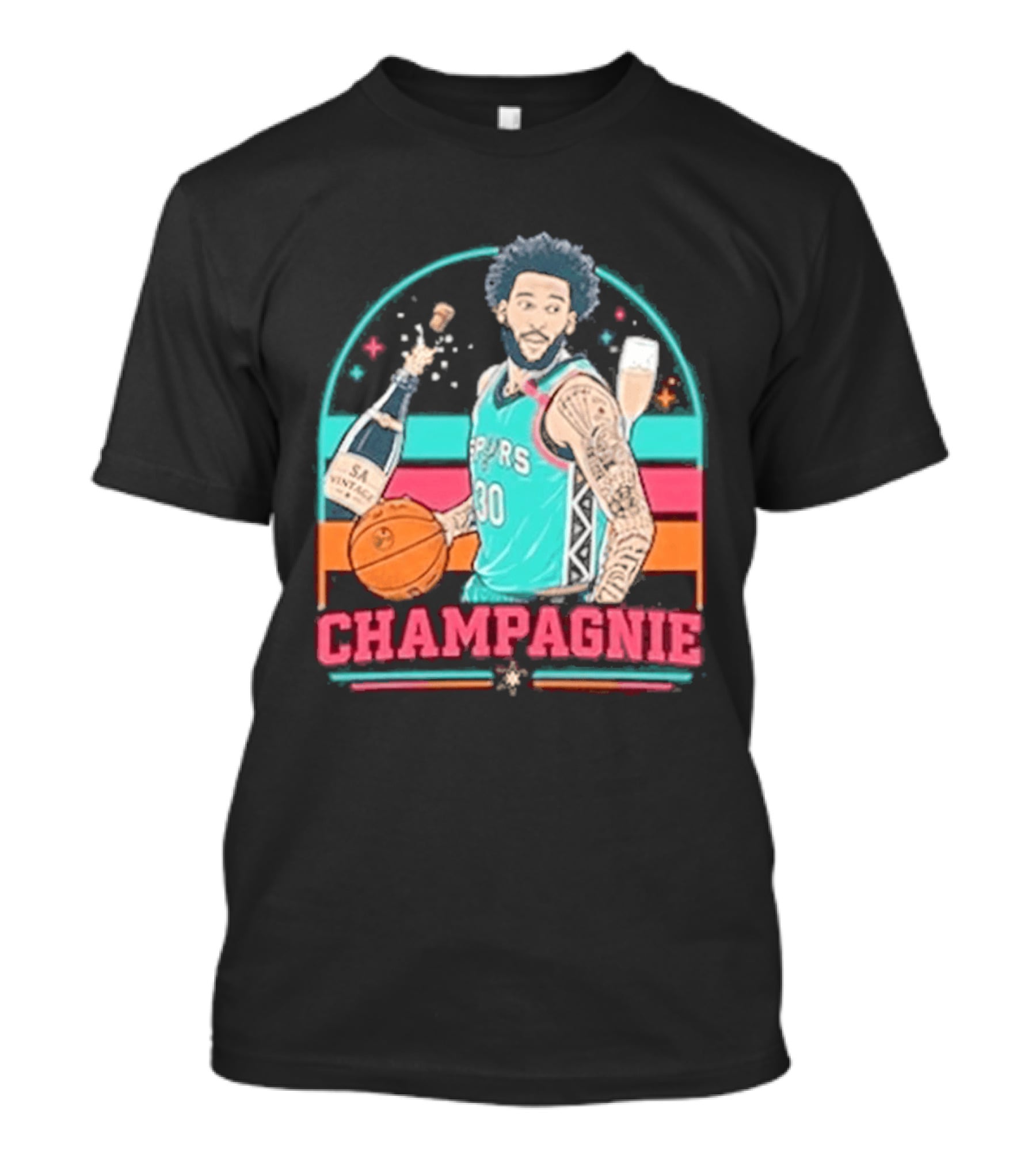 San Antonio Spurs Julian Champagnie 90s Style Basketball T-Shirt