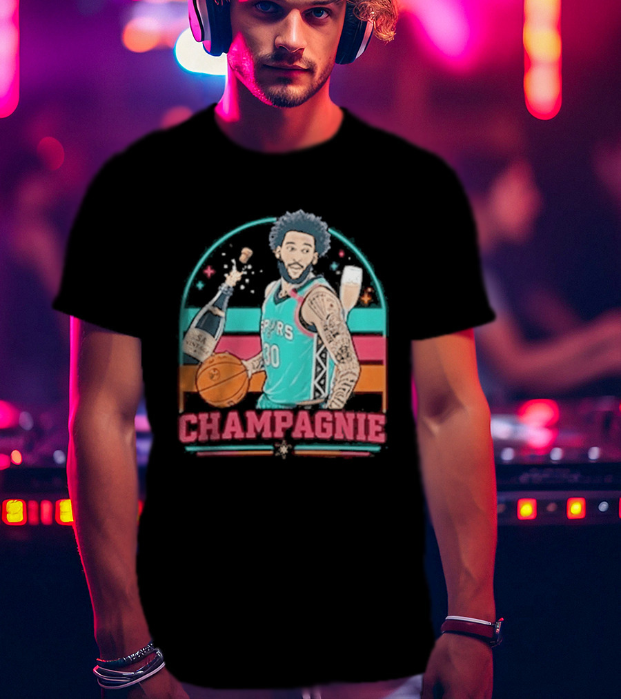 San Antonio Spurs Julian Champagnie 90s Style Basketball T-Shirt
