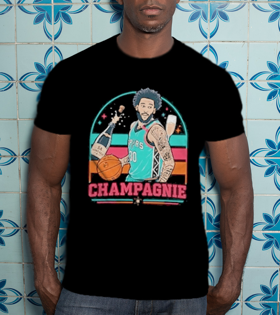 San Antonio Spurs Julian Champagnie 90s Style Basketball T-Shirt