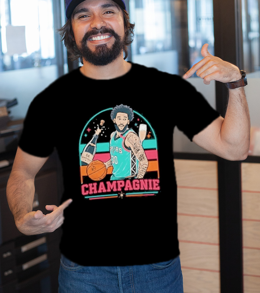 San Antonio Spurs Julian Champagnie 90s Style Basketball T-Shirt