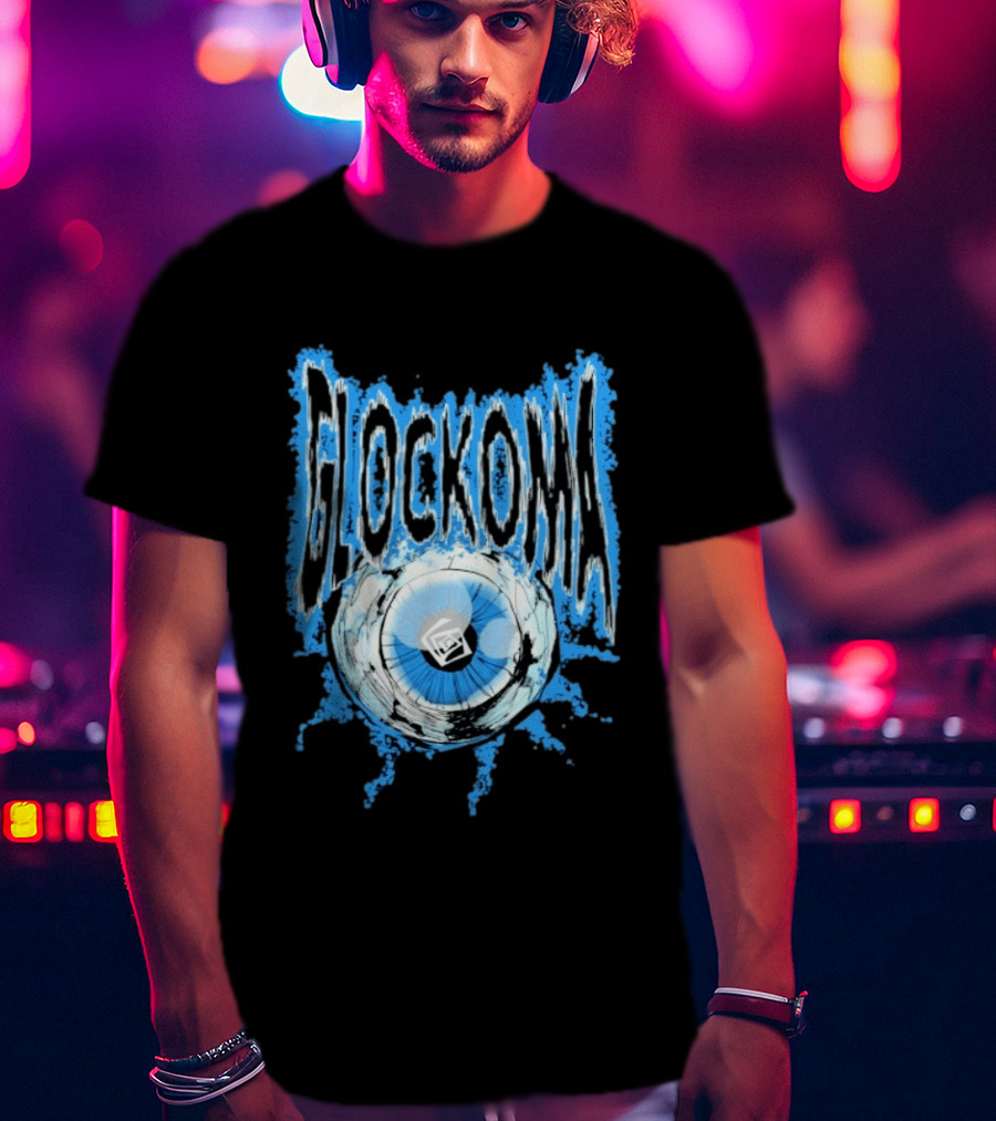 Key Glock Glockoma Eyeball Blue Splash T-Shirt