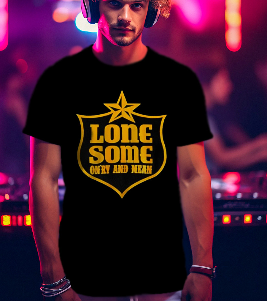 Lonesome On'ry And Mean Lone Star Shield T-Shirt