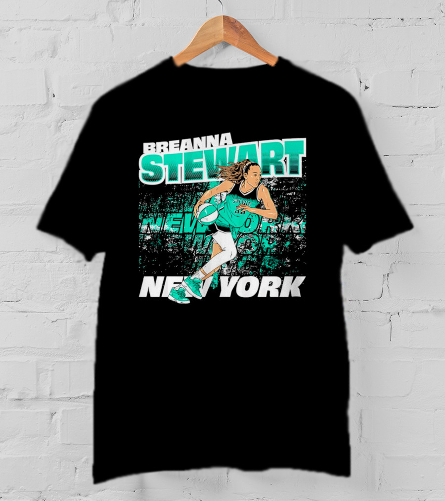 Breanna Stewart New York Basketball Player Action T-Shirt