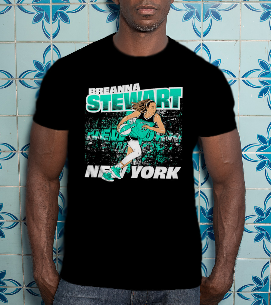 Breanna Stewart New York Basketball Player Action T-Shirt