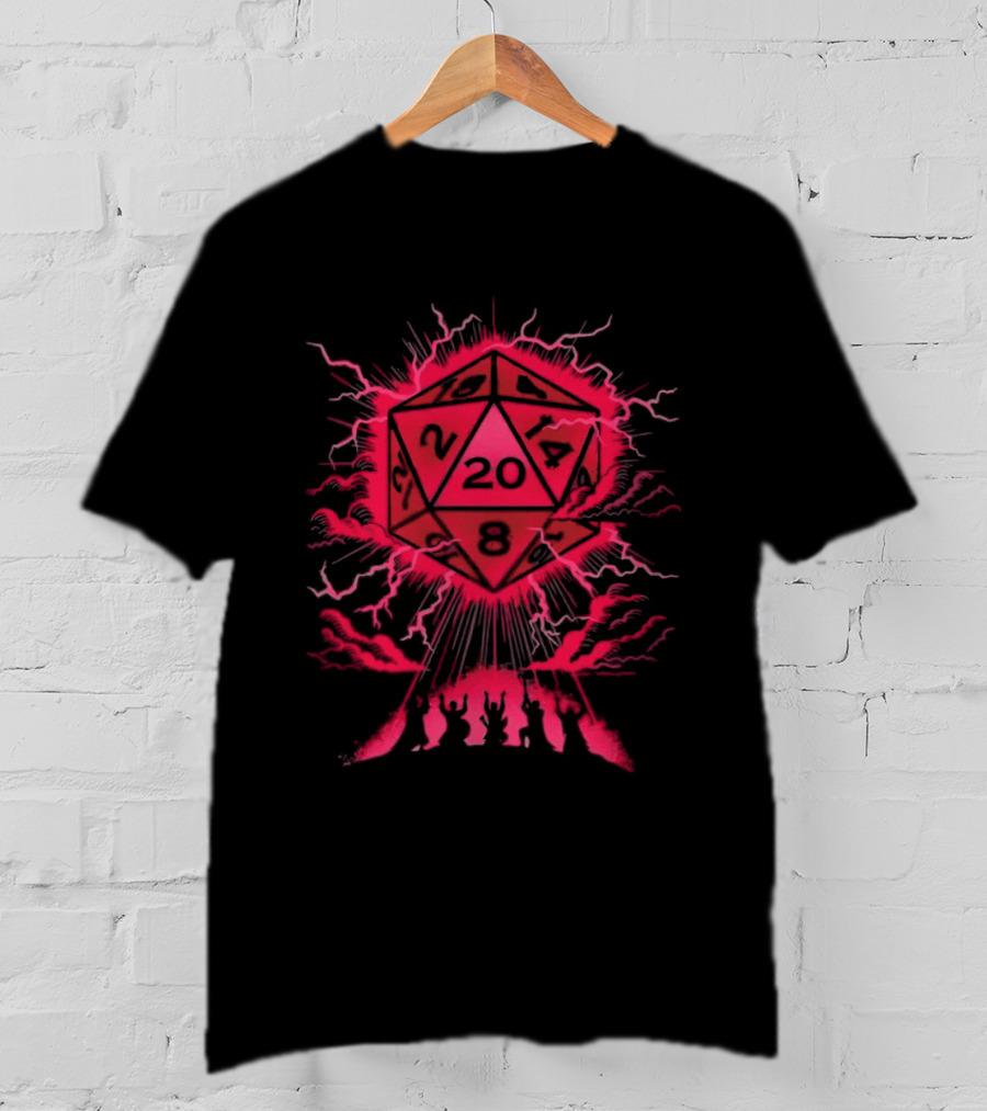 D20 Critical Blessing Dice Explosion Fantasy Game T-Shirt