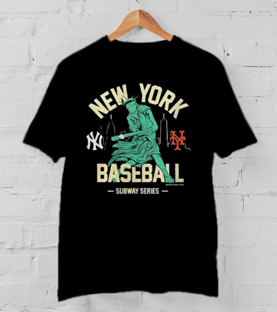 New York Baseball 2026 Subway Series Yankees Mets Statue Liberty T-Shirt