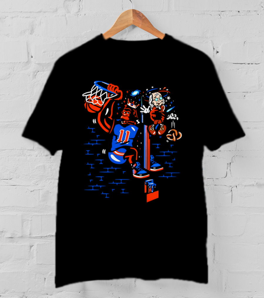 New York Knicks Basketball Number 11 Dunking Action T-Shirt