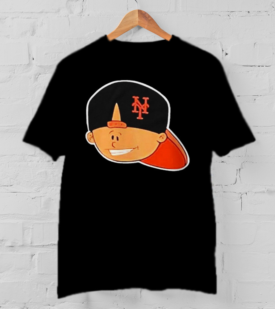 New York Mets Cartoon Kid Smiling Team Hat T-Shirt
