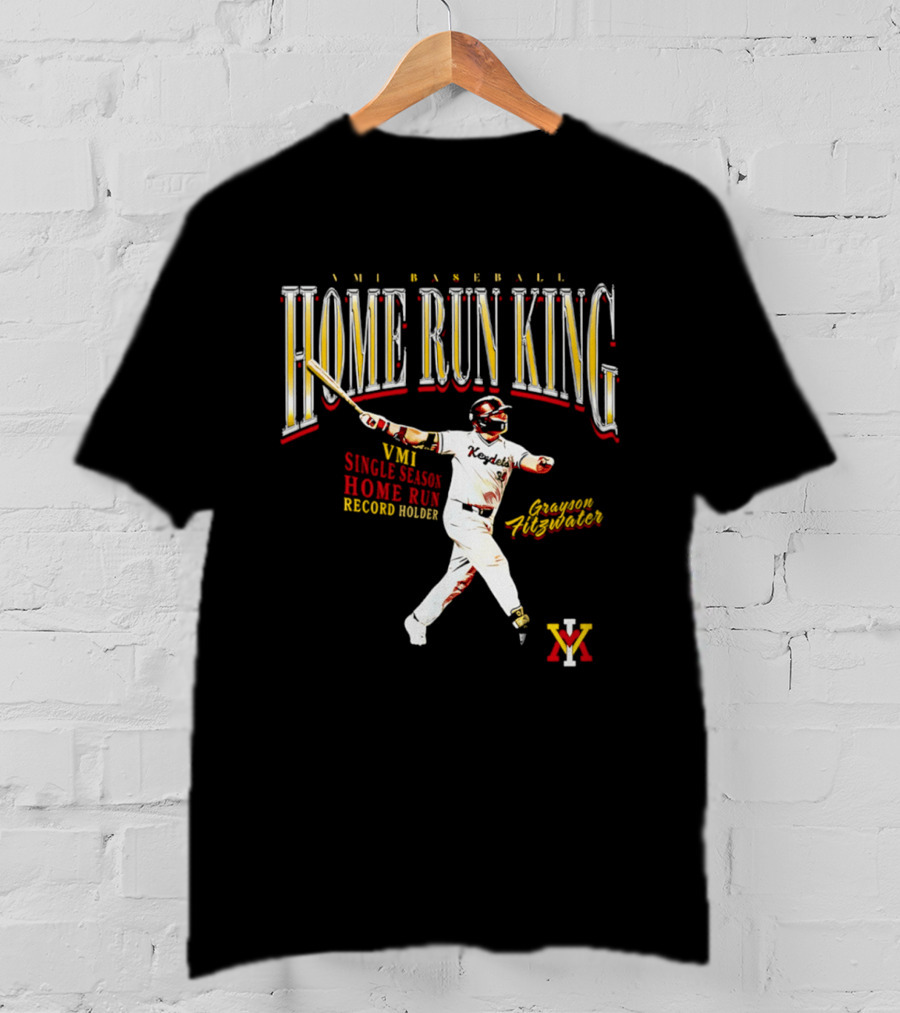 VMI Baseball Home Run King Grayson Fitzwater Single Season Record Holder T-Shirt
