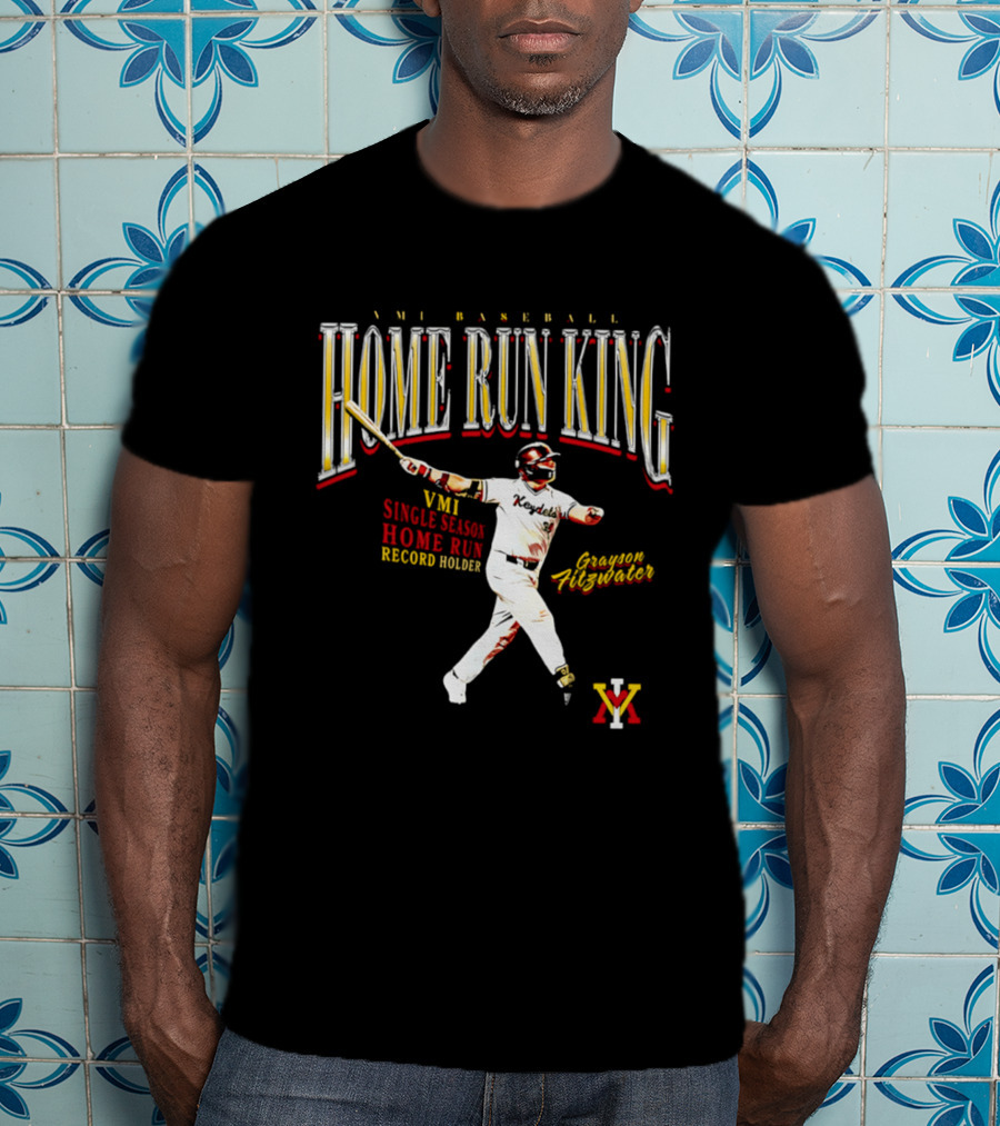 VMI Baseball Home Run King Grayson Fitzwater Single Season Record Holder T-Shirt