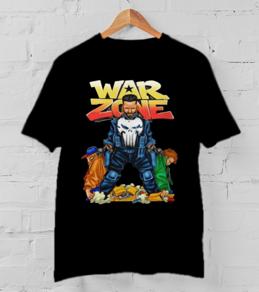 War Zone Original Cartoon Character With Two Enemies T-Shirt