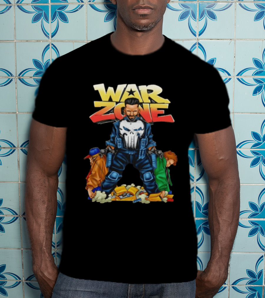 War Zone Original Cartoon Character With Two Enemies T-Shirt