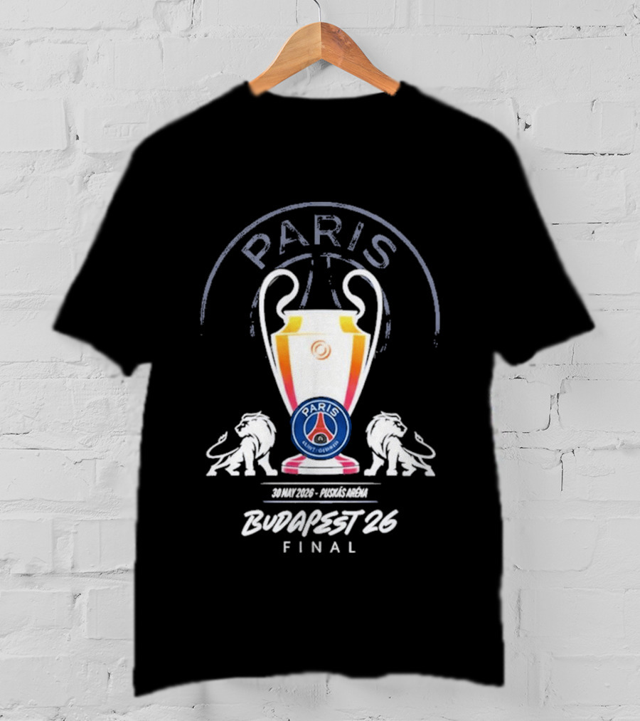 PSG Paris Saint Germain Budapest 2026 UCL Final Trophy T-Shirt