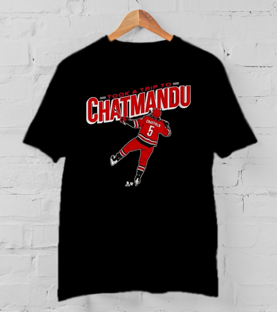 Took A Trip To Chatmandu Chatfield 5 Red Hockey T-Shirt