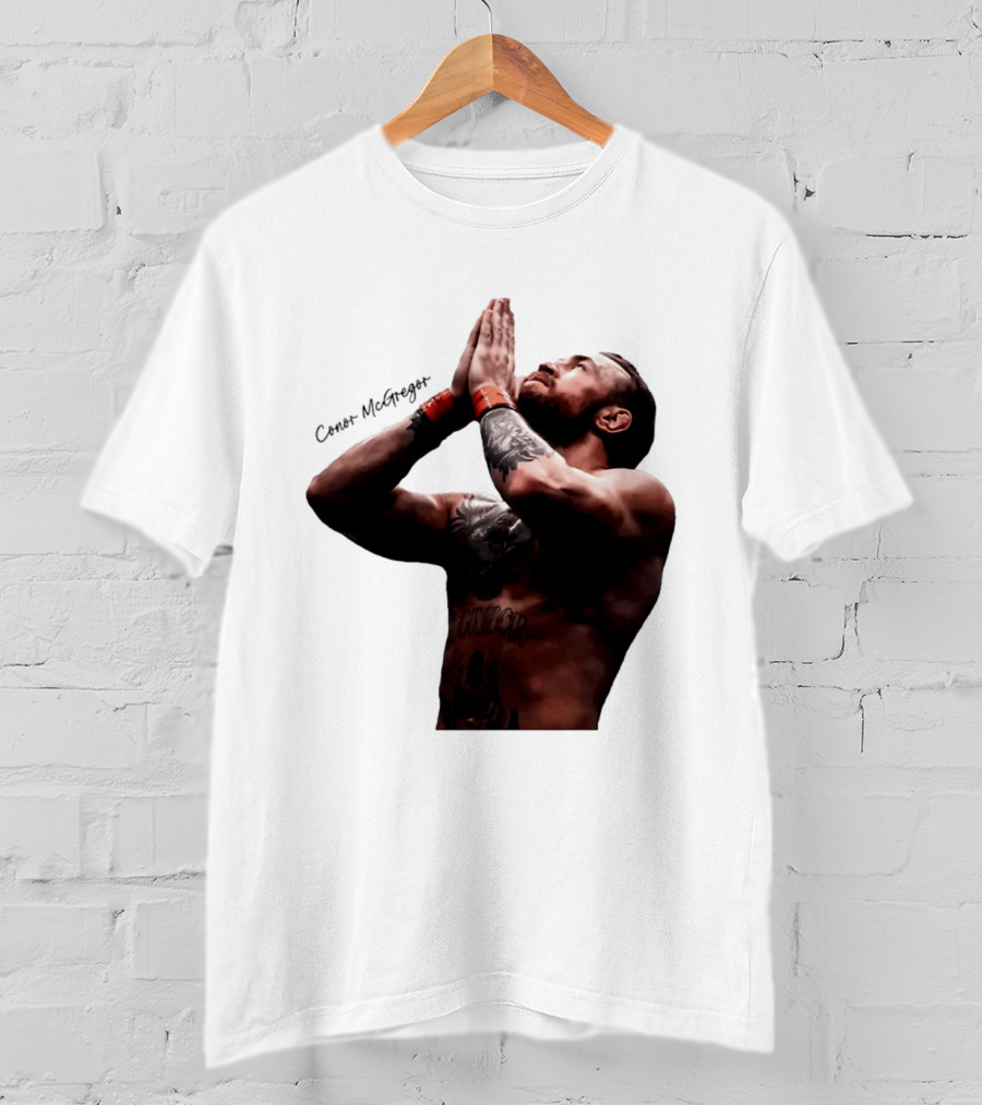 Conor McGregor Returning Pray Pose Tattooed MMA Fighter T-Shirt