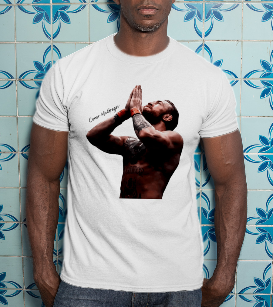 Conor McGregor Returning Pray Pose Tattooed MMA Fighter T-Shirt