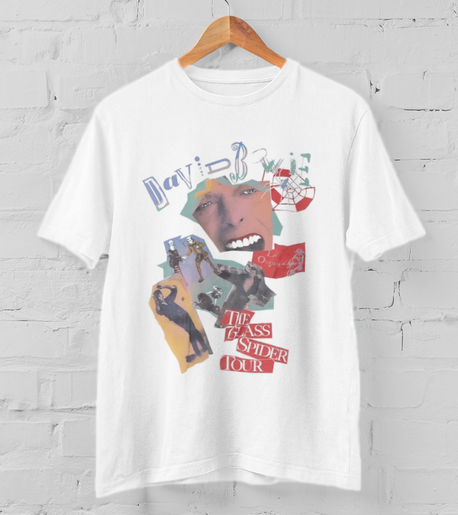 David Bowie The Glass Spider Tour Collage Face 80s Legends T-Shirt