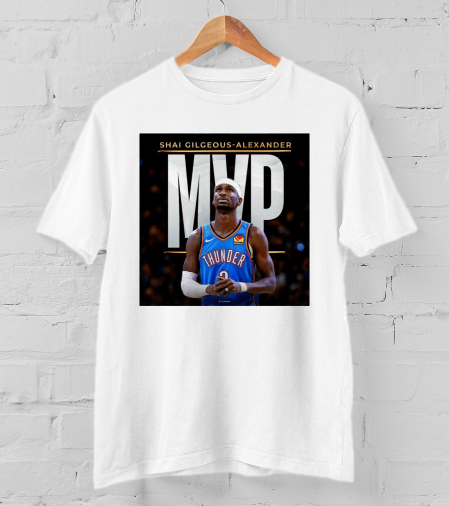 Shai Gilgeous Alexander Thunder MVP Celebration T-Shirt