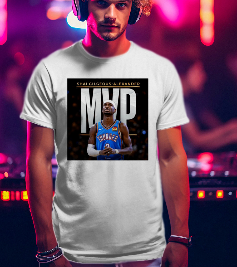 Shai Gilgeous Alexander Thunder MVP Celebration T-Shirt
